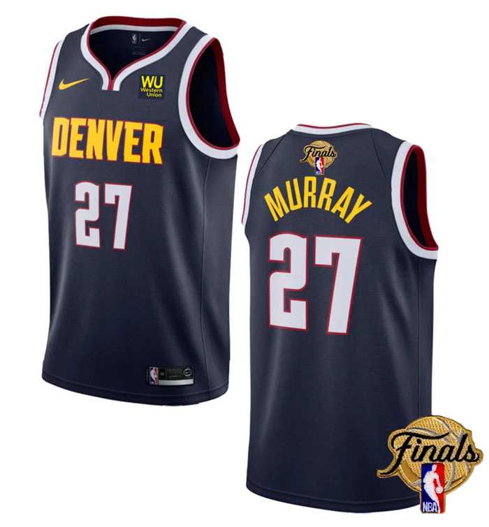 Men's Denver Nuggets #27 Jamal Murray Navy 2023 Finals Icon Edition Stitched Basketball Jersey Dzhi